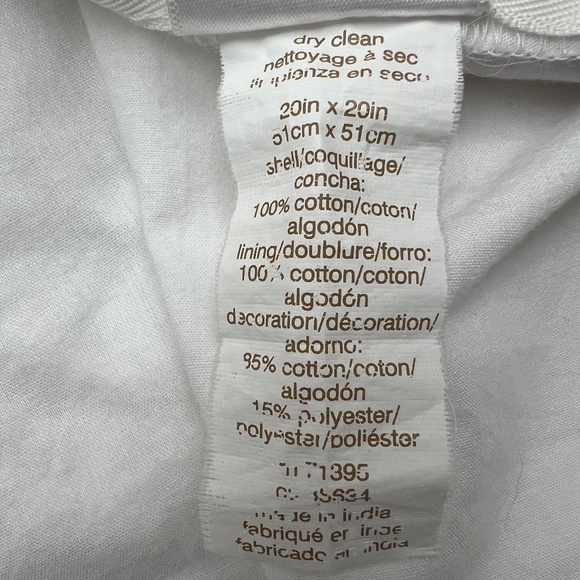 West Elm White Flower 20 x 20 Pillow Cover - Pillow 2 of 2 - Picture 6 of 9